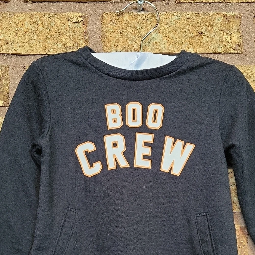 Old Navy Black and Orange 'Boo Crew' Long Sleeve Dress SIZE 18-24 Months